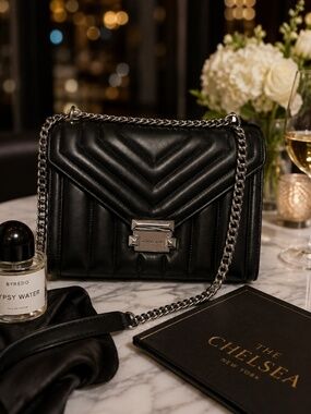 Michael Kors Black Quilted Chain Shoulder Crossbody Bag